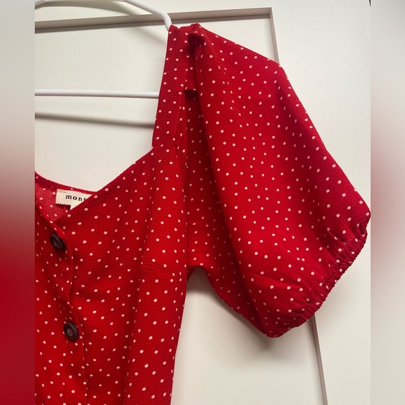 Women’s Red Polka Dot Dress - Picture 8 of 10